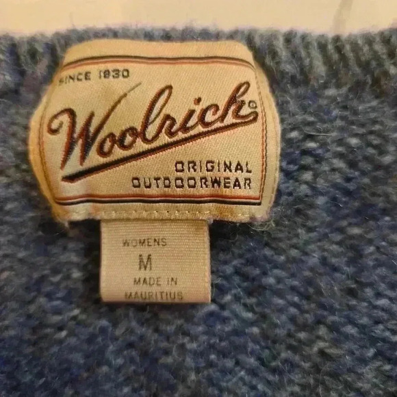 Woolrich V-Neck Long Sleeve Wool Sweater Blue Womens Size Medium - Picture 6 of 8